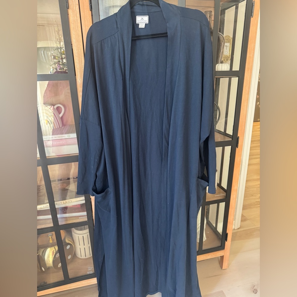 Petite Plume Long Open-Front Robe - Picture 5 of 7